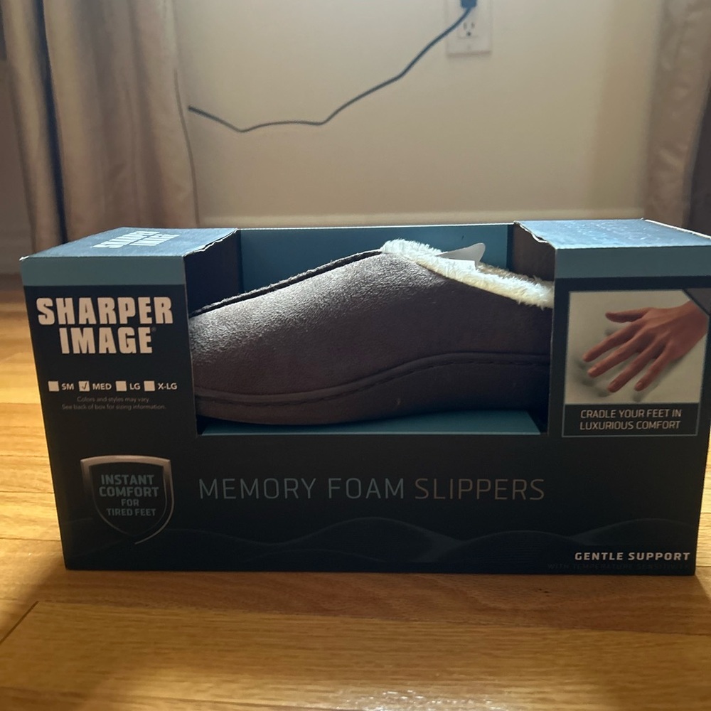 Sharper Image Brown Comfort Slippers